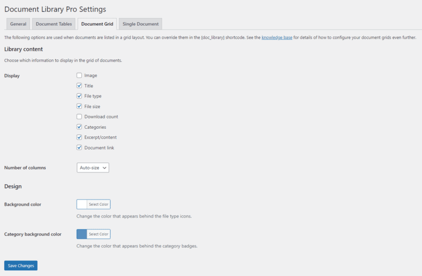 Customization settings