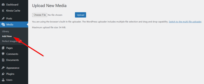 wordpress file upload media library