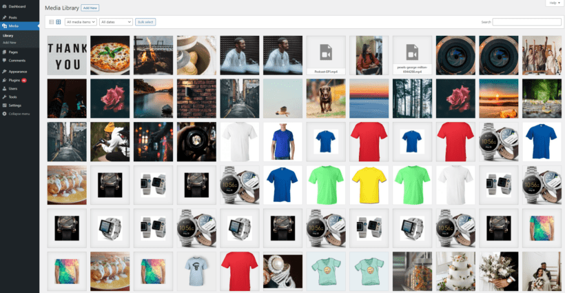 WordPress media library