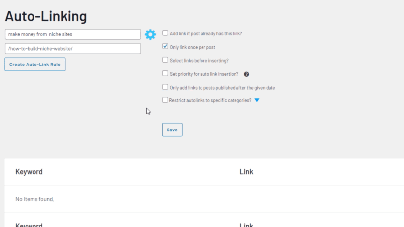 Auto-linking Auto-linking