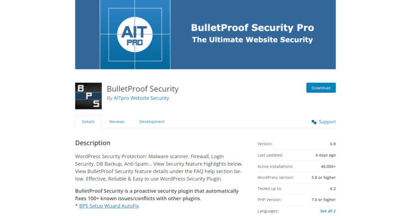 BulletProof Security plugin