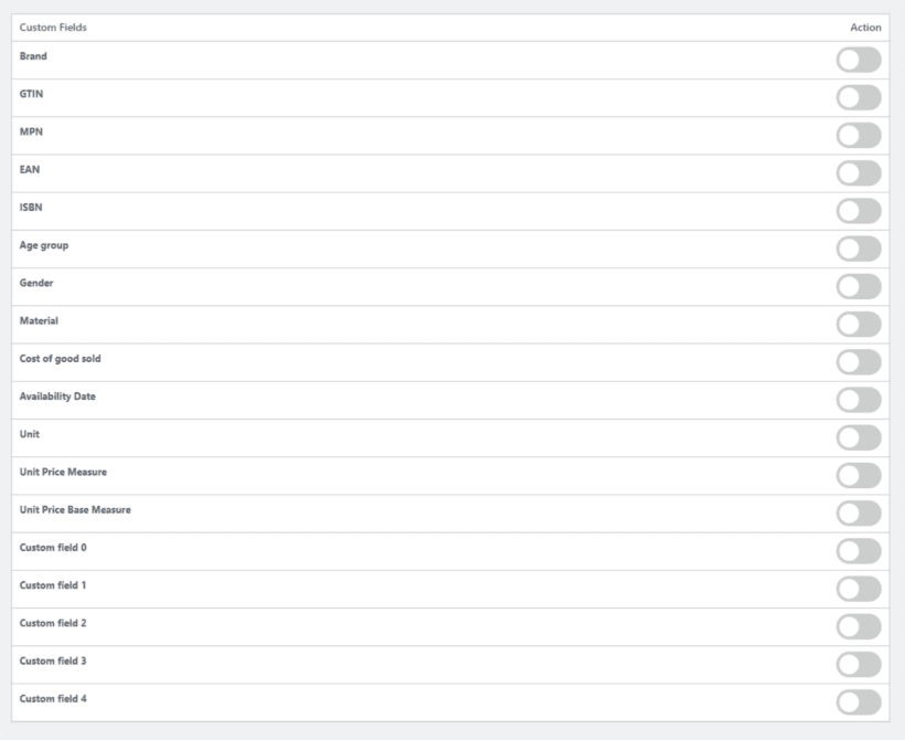 CTX Feed custom fields