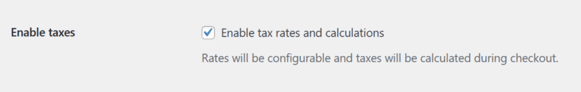 Enable taxes in WooCommerce