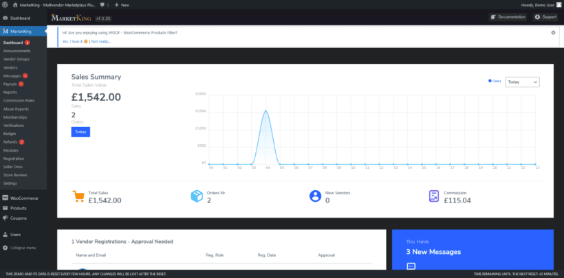 MarketKing Plugin Dashboard