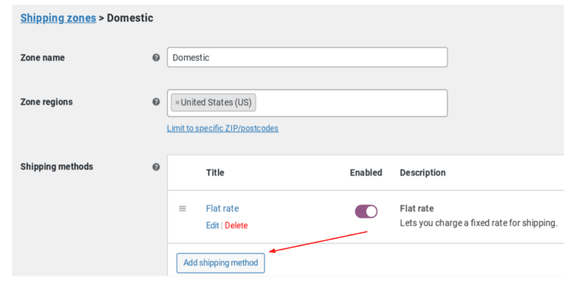 WooCommerce Add Shipping Method