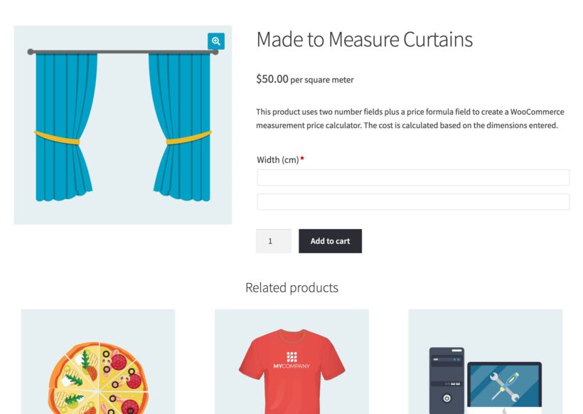 WooCommerce Display product price by size, weight, measurement, or volume