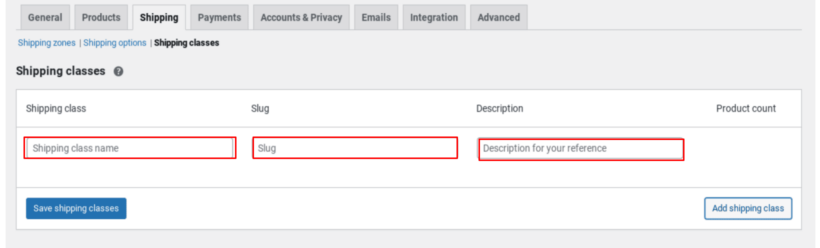 WooCommerce Shipping Classes Set Up
