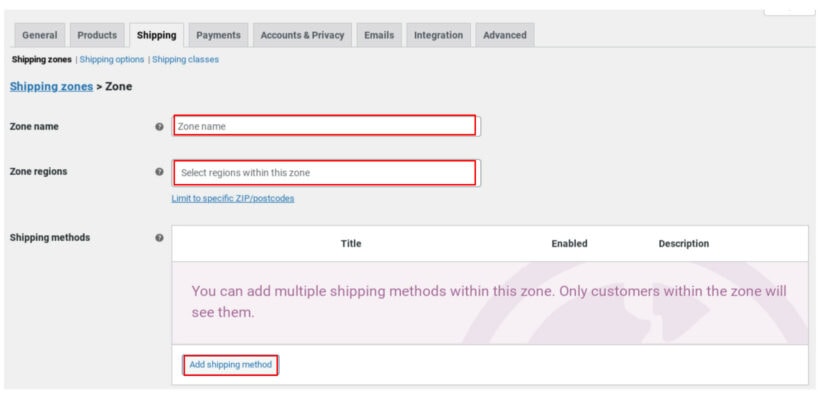 WooCommerce Shipping Zone Set Up