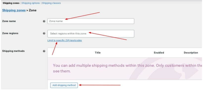 WooCommerce Shipping Zone Set Up