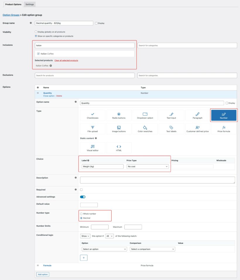 Customize WooCommerce product options