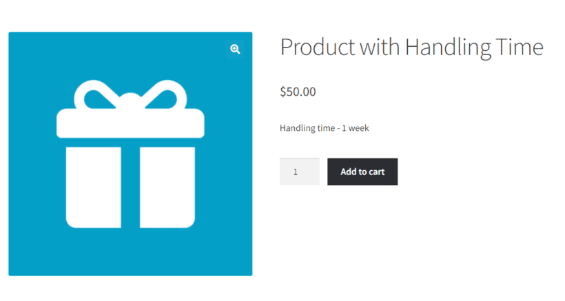 Handling time product page