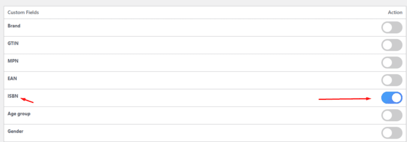 ISBN in WooCommerce product feed
