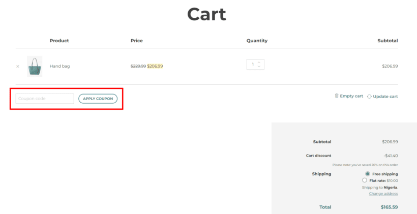 woocommerce dynamic pricing coupon code demo