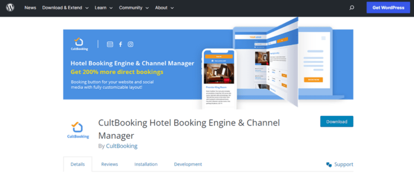 Hotel Booking plugin for WordPress CultBooking