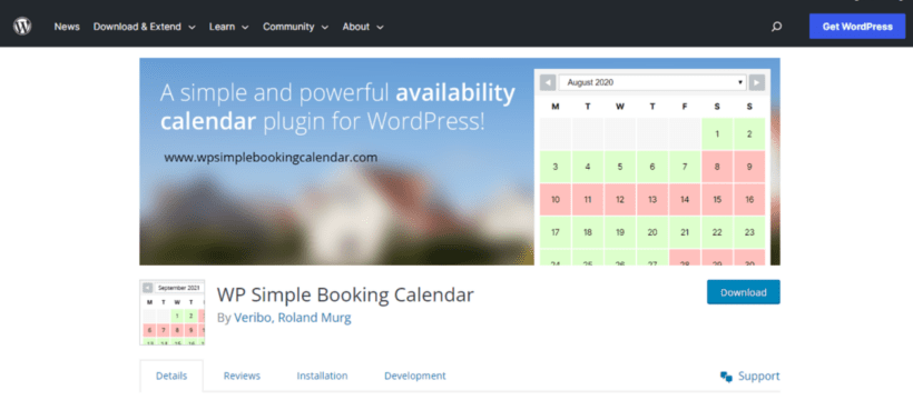 WP Simple Booking Hotel Booking plugin for WordPress