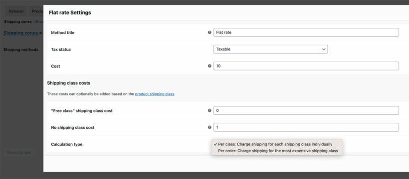 WooCommerce order products from multiple shipping classes