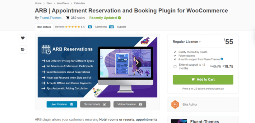 WordPress hotel booking plugin ARB