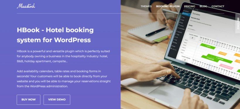 WordPress hotel booking plugin HBook