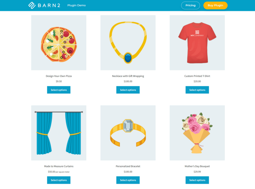 woocommerce product variation on the shop page