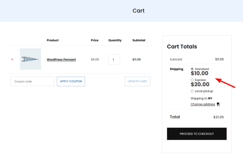 woocommerce shipping calculator on the cart page