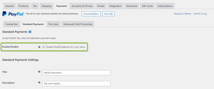 paypal payment gateway for WooCommerce setup