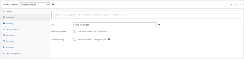 Product Data Metabox - Inventory Tab