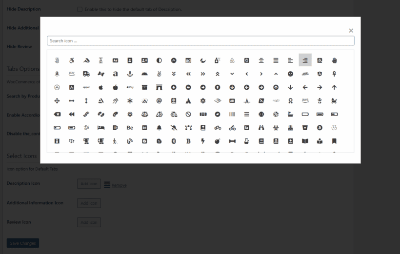 Tab icons