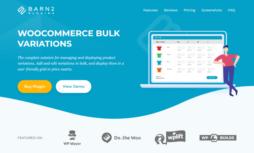 WooCommerce Bulk Variations sales page screenshot