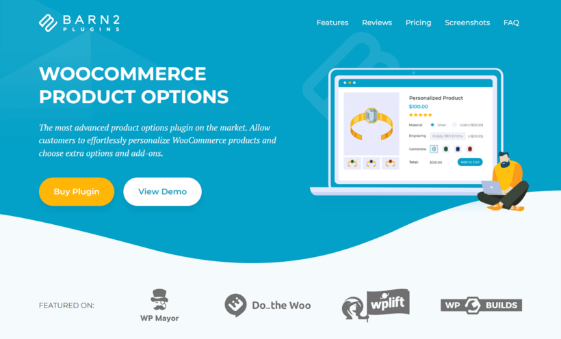 WooCommerce Product Options sales page screenshot