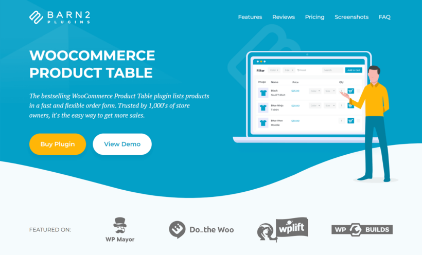 WooCommerce Product Table sales page screenshot