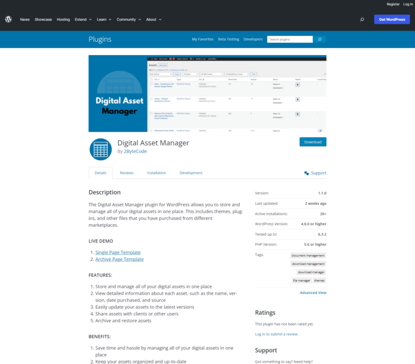 WordPress digital asset management - Digital Asset Manager