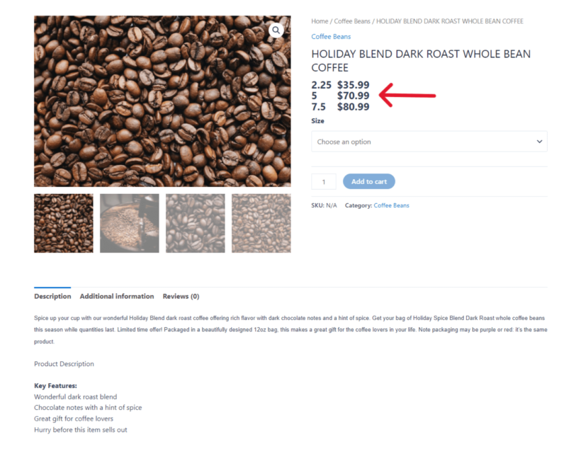 WooCommerce Price Range - Decoy effect