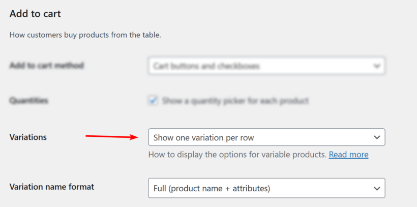 show WooCommerce variations as single product in new row