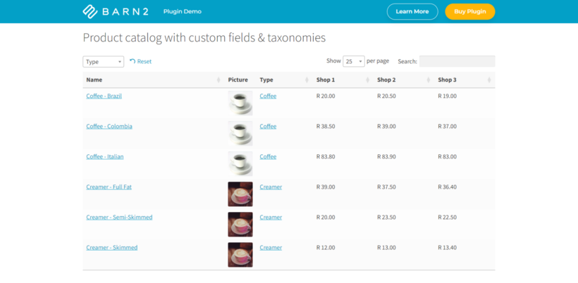 WooCommerce Product Table and ACF custom fields - shop page view