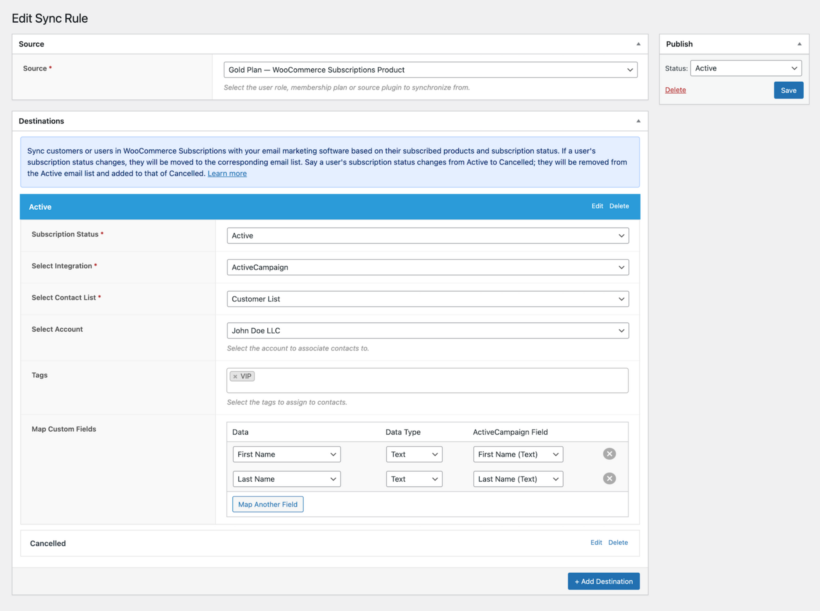 Connect WooCommerce Subscriptions with CRM