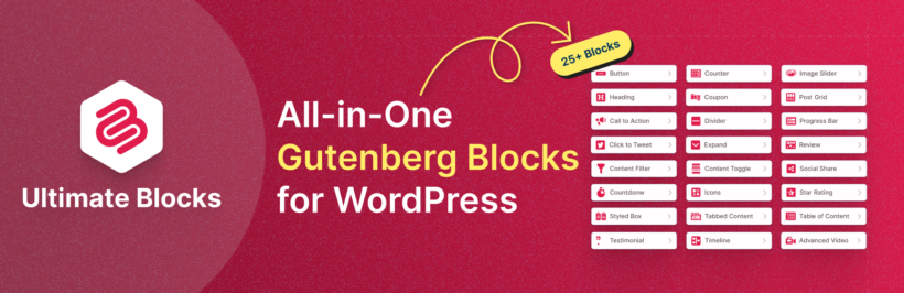 Ultimate Blocks all-in-one Gutenberg blocks plugin banner