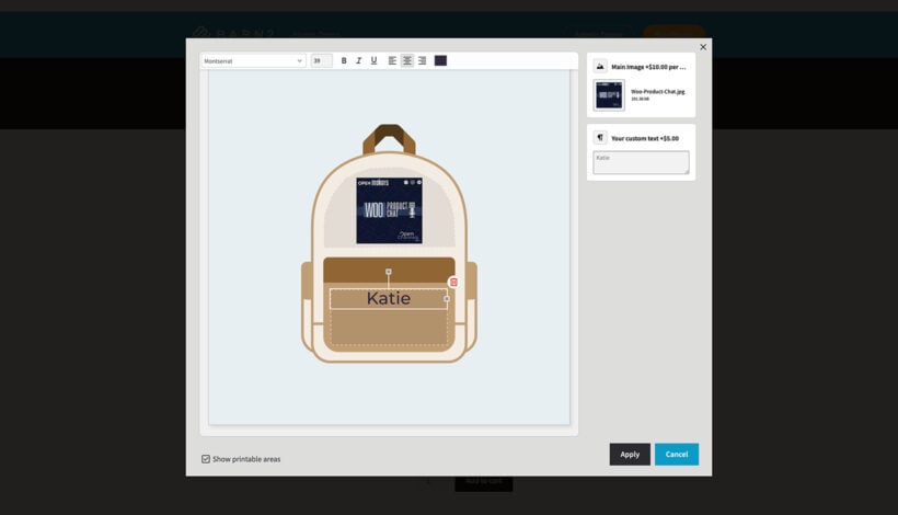 WooCommerce text preview