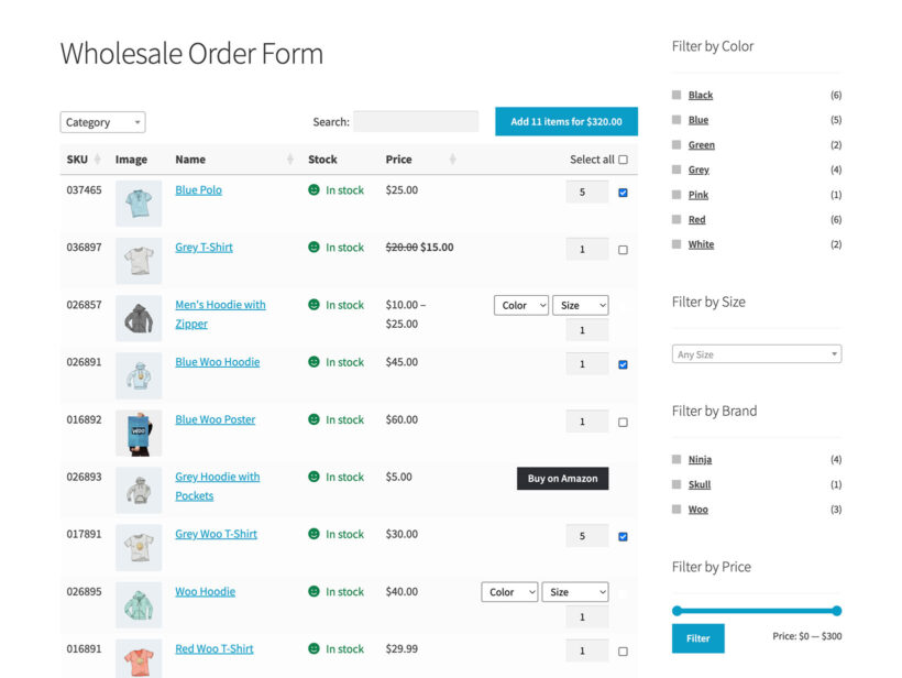 WooCommerce wholesale order form plugin