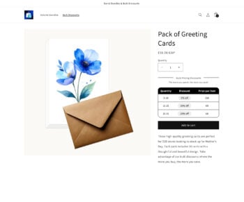 Barn2 Bundles & Bulk Discounts screenshot tiered bulk discounts pricing table