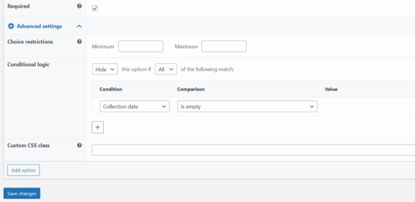 WooCommerce bookable products - conditional logic backend