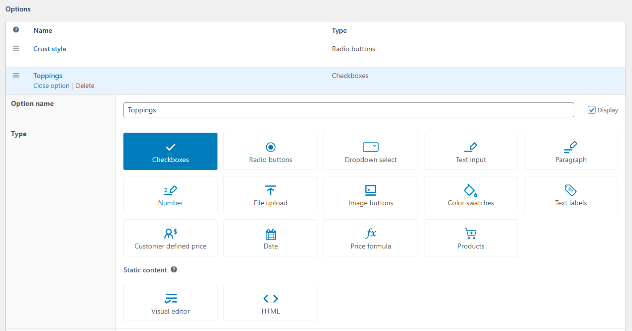 Add Multiple Choice Fields to WooCommerce Products
