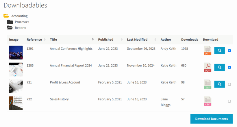 Document Library Pro folder view