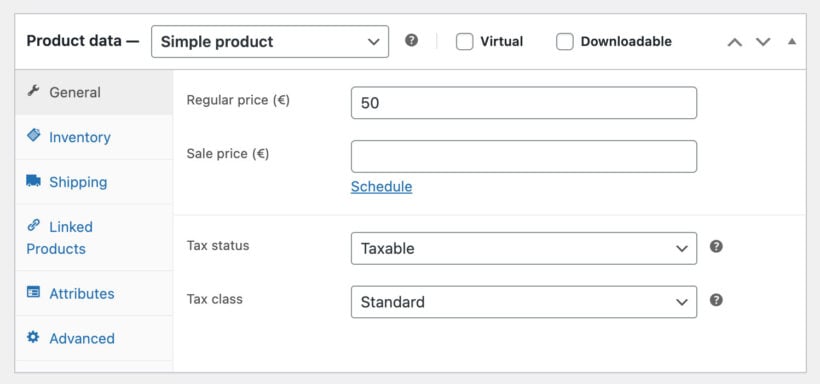 Create WooCommerce simple product