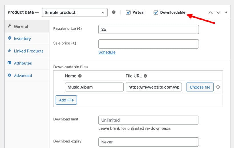 How to make a WooCommerce product downloadable