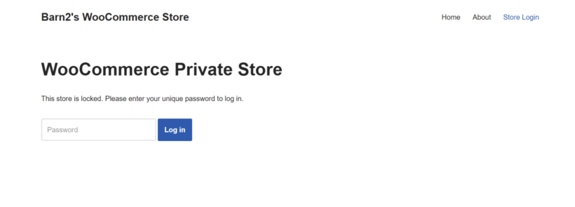 WooCommerce Private Store - General Password page