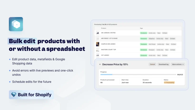 Ablestar bulk product editor app