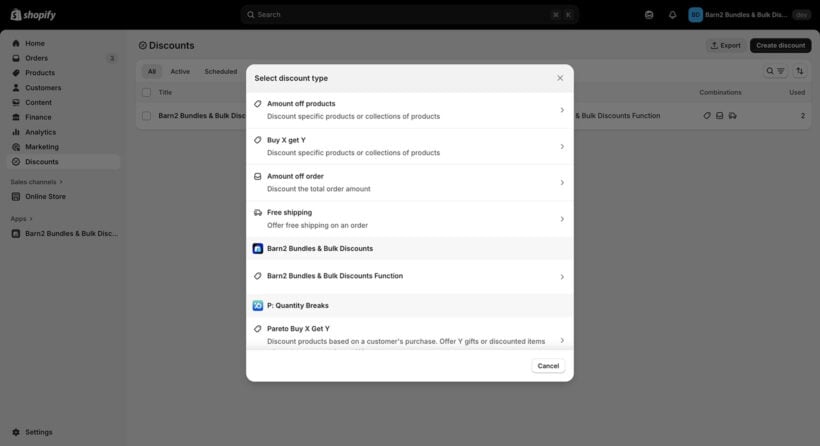 Shopify Native Discount Options