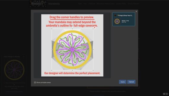 Using live preview to add the design to a customizable product