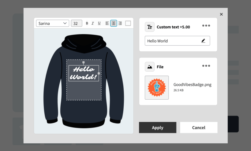 Open live preview window with the controls visible