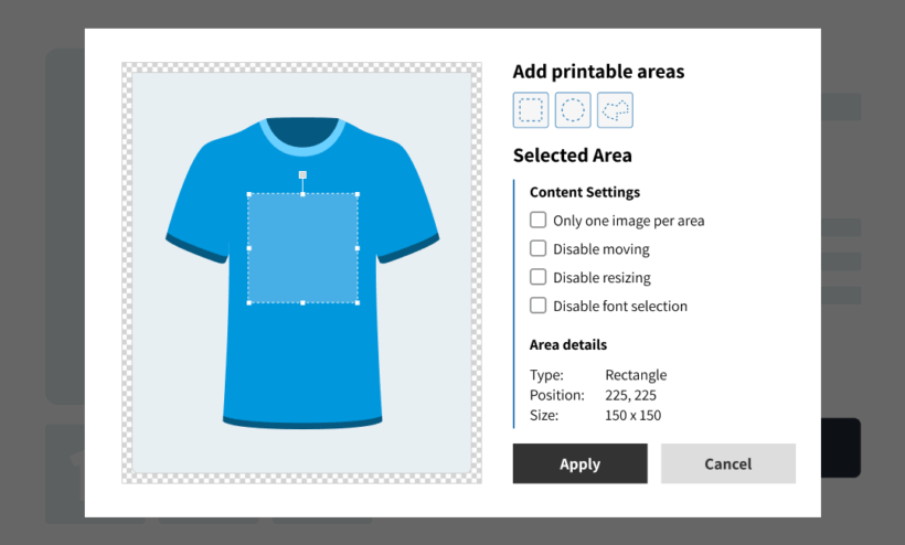 Setting a printable area in the WP admin